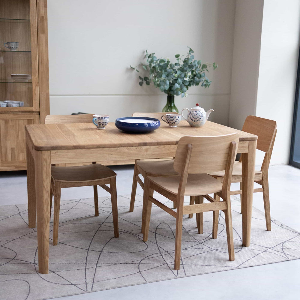 Table à manger rectangulaire extensible en bois massif de chêne Kodama - NordicStory