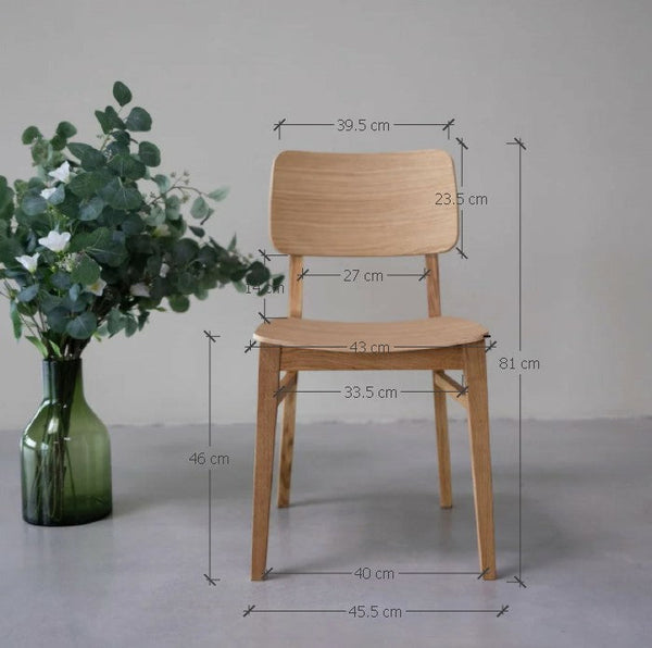 Chaise en bois massif de chêne Kodama - Lot de 2 ou 4 chaises - NordicStory