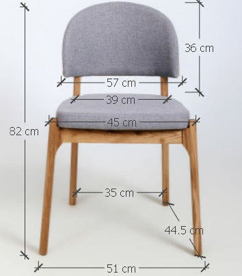 Chaise en bois massif de chêne Astrid, revêtement - Lot de 2 ou 4 chaises - VESKOR