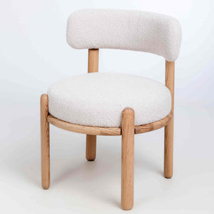 Chaise en bois massif de chêne Lova, revêtement Ecru - Lot de 2 chaises - VESKOR