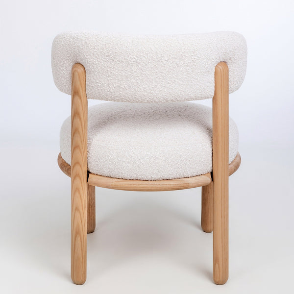 Chaise en bois massif de chêne Lova, revêtement Ecru - Lot de 2 chaises - VESKOR