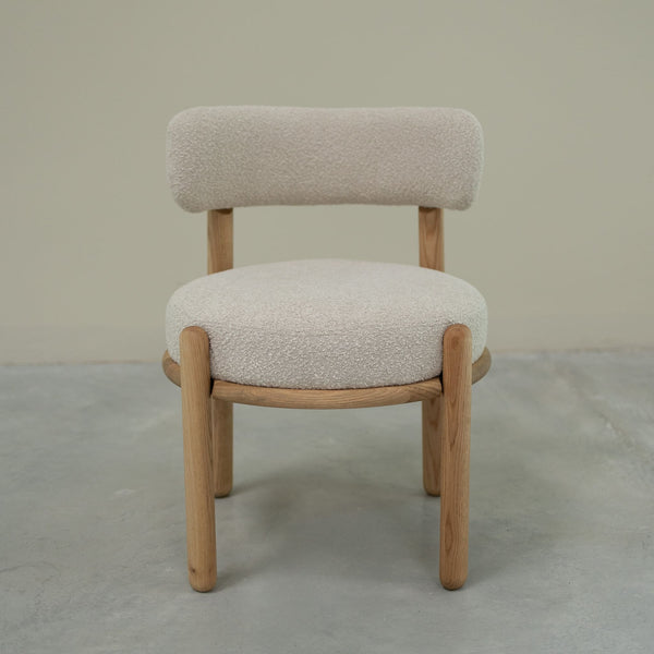 Chaise en bois massif de chêne Lova, revêtement Ecru - Lot de 2 chaises - VESKOR