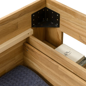 Lit en bois massif de chêne avec rangement Uppsala - VESKOR