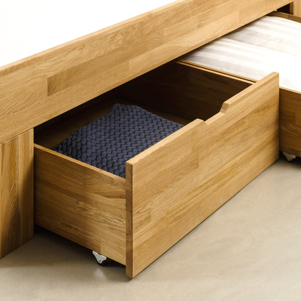 Lit en bois massif de chêne avec rangement Uppsala - VESKOR