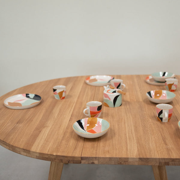 Table à manger ronde extensible en bois massif de chêne Léa - NordicStory