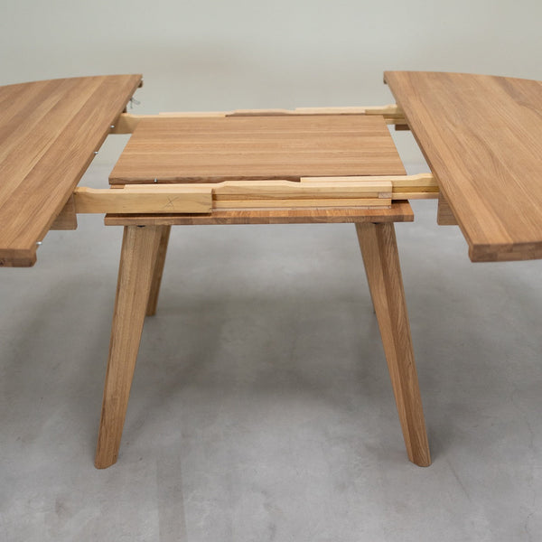 Table à manger ronde extensible en bois massif de chêne Léa - NordicStory