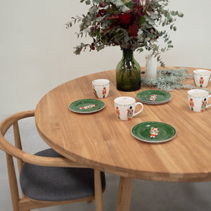 Table à manger ronde extensible en bois massif de chêne Léa - NordicStory