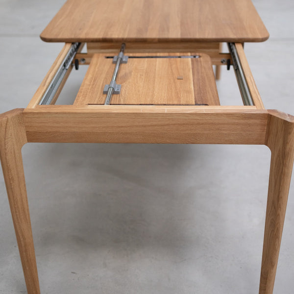 Table à manger rectangulaire extensible en bois massif de chêne Astrid - NordicStory