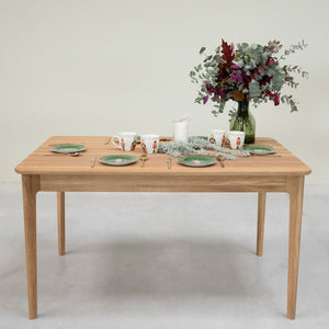 Table à manger rectangulaire extensible en bois massif de chêne Astrid - NordicStory
