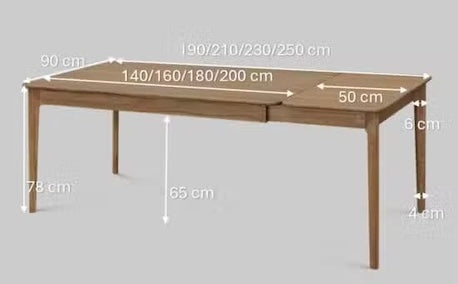 Table à manger rectangulaire extensible en bois massif de chêne Astrid - NordicStory