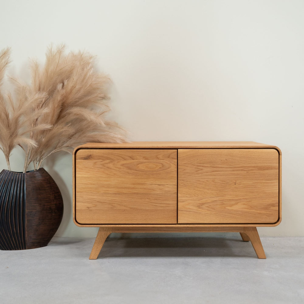 Banc avec rangement en bois massif de chêne Genève - NordicStory