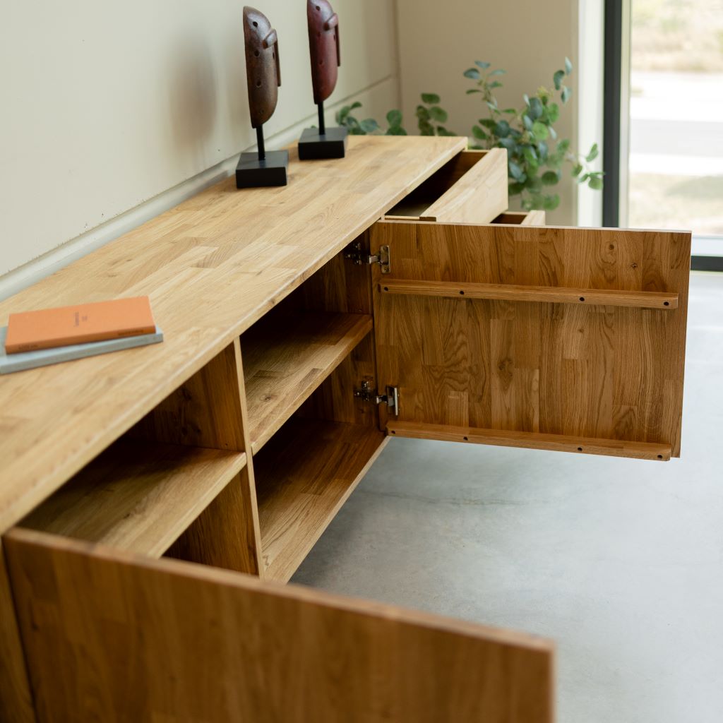 VESKOR Aparador  Malmo madera maciza roble Mueble nórdico moderno