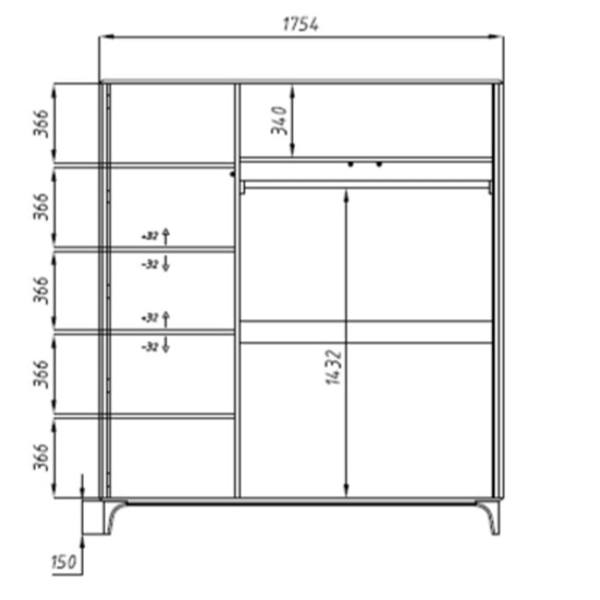 Armario para ropa de madera maciza roble Oxford 4