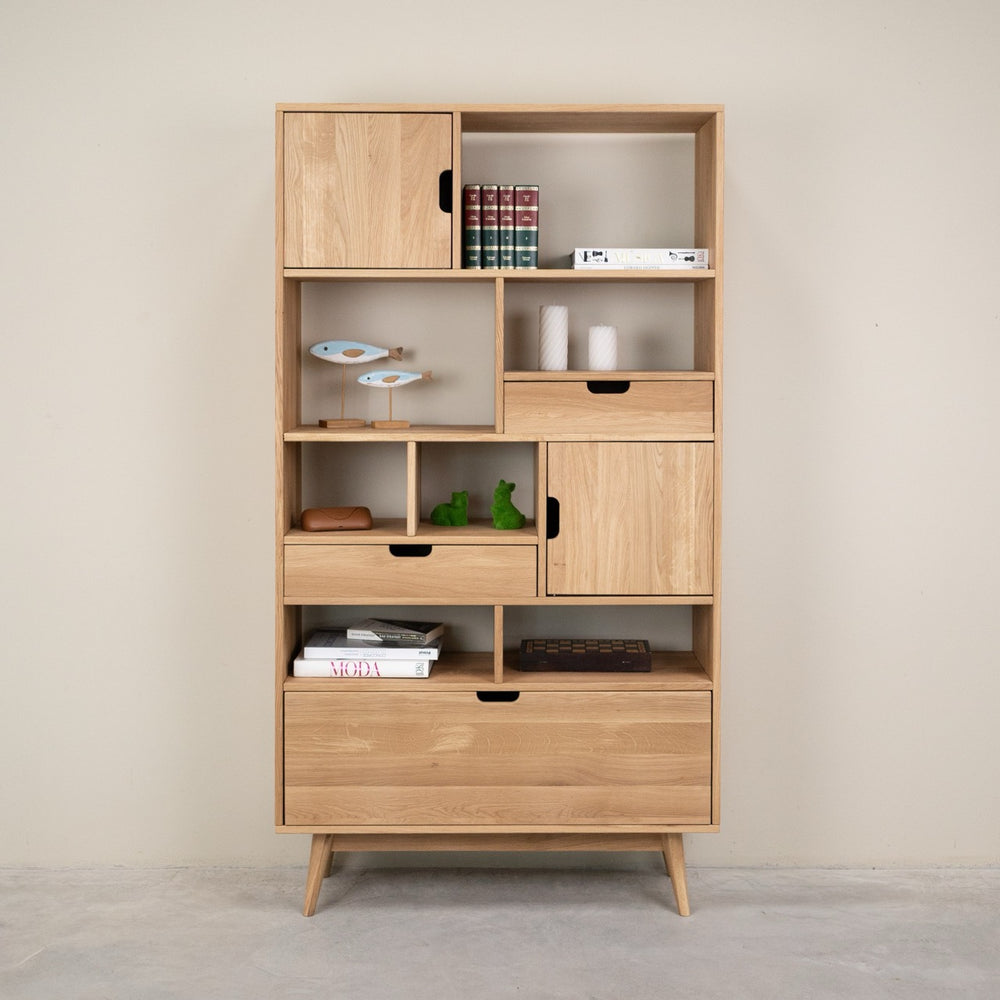 Bibliothèque en bois massif de chêne Escandi Atelier 3 - NordicStory