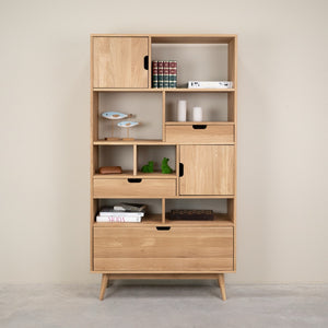 Bibliothèque en bois massif de chêne Escandi Atelier 3 - NordicStory
