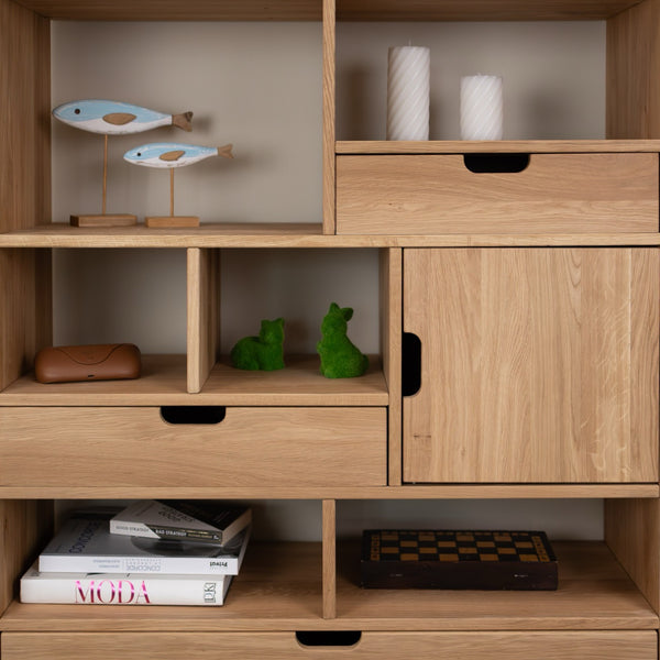 Bibliothèque en bois massif de chêne Escandi Atelier 3 - NordicStory