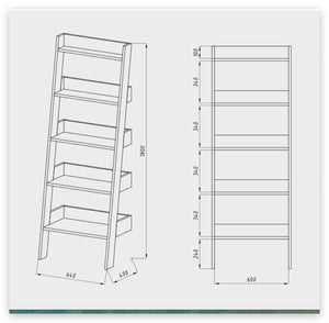 Bibliothèque en bois massif de chêne durable