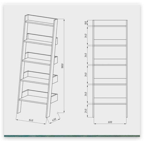 Bibliothèque en bois massif de chêne durable