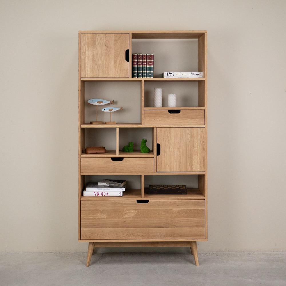 Bibliothèque en bois massif de chêne Escandi Atelier 3 - NordicStory