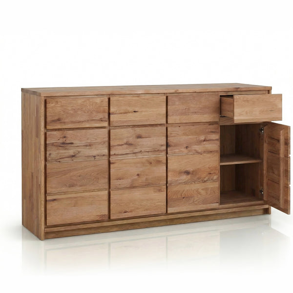 Buffet commode en bois massif de chêne rustique