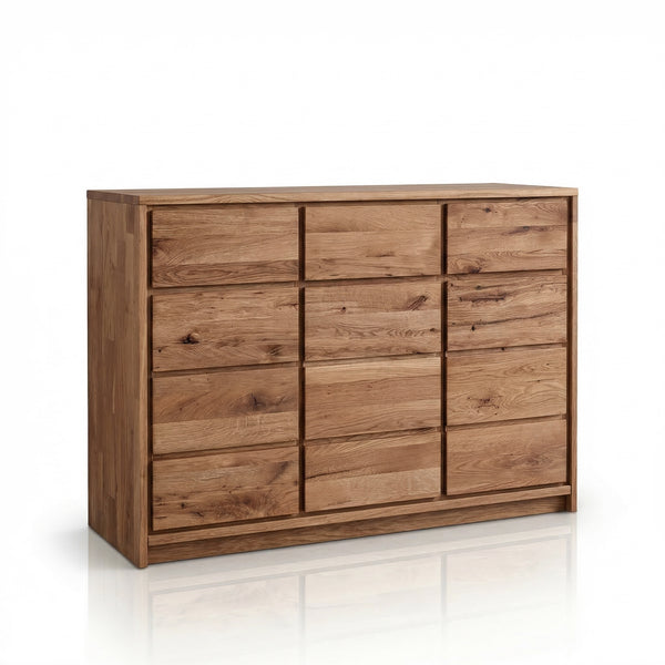 Buffet commode en bois massif de chêne rustique