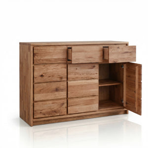 Buffet commode en bois massif de chêne rustique