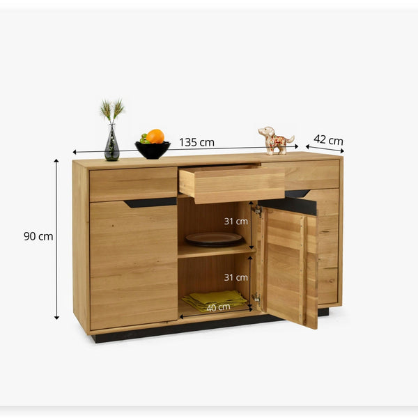 Buffet en bois massif de chêne Bremen