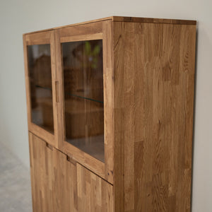 Buffet vitrine en bois massif de chêne Escandi 3 - NordicStory