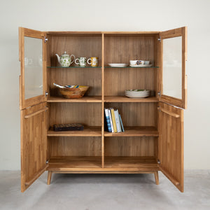 Buffet vitrine en bois massif de chêne Escandi 3 - NordicStory