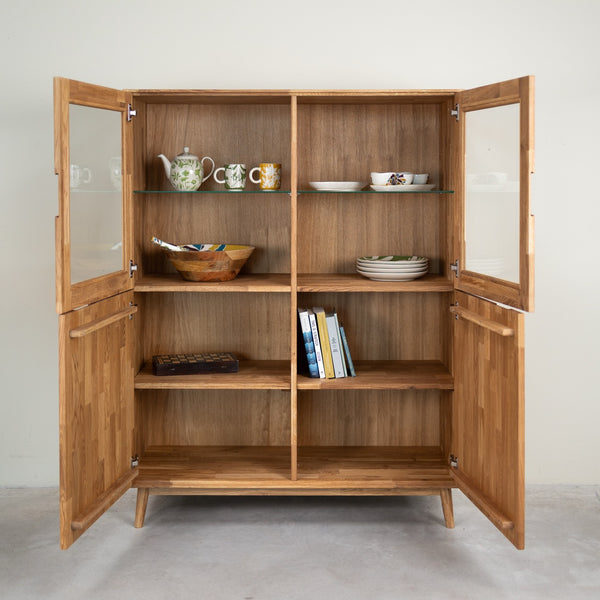 Buffet vitrine en bois massif de chêne Escandi 3 - NordicStory
