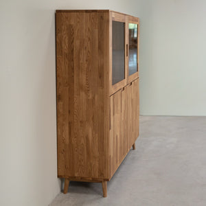 Buffet vitrine en bois massif de chêne Escandi 3 - NordicStory