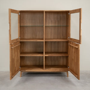 Buffet vitrine en bois massif de chêne Escandi 3 - NordicStory