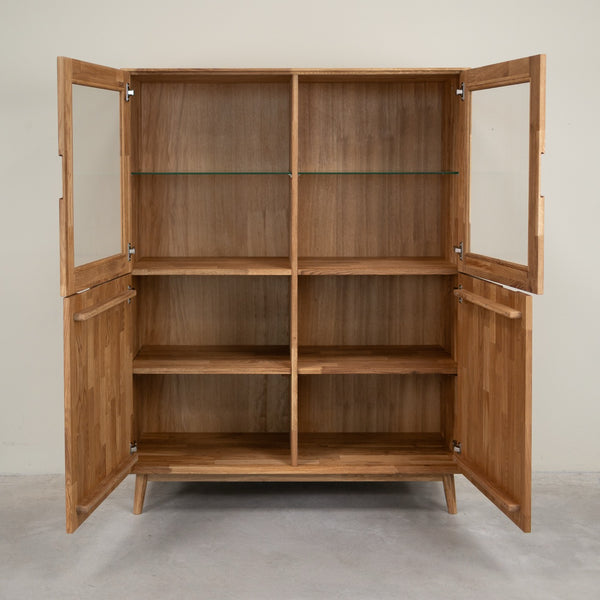 Buffet vitrine en bois massif de chêne Escandi 3 - NordicStory