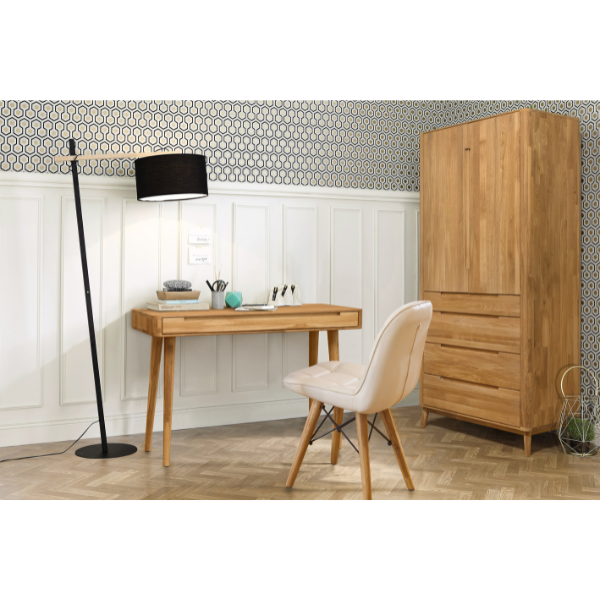 Bureau console en chĂȘne massif Escandi