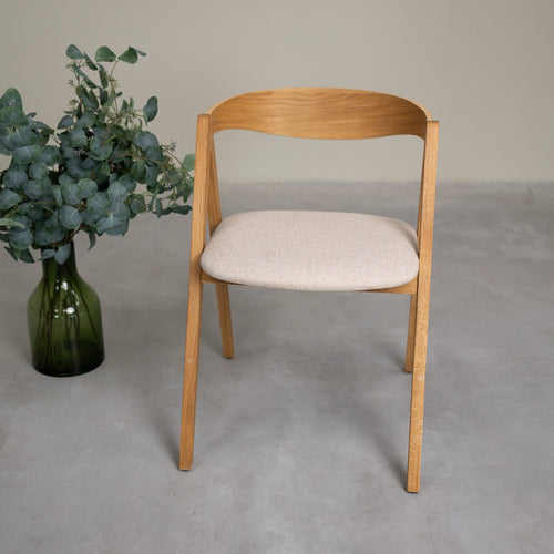 Chaise en bois massif de chêne naturel Oscar, revêtement - Lot de 2 ou de 4 chaises - NordicStory