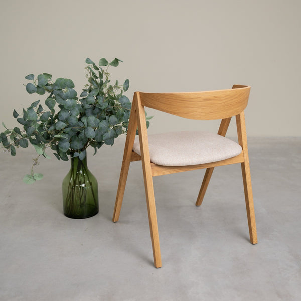 Chaise en bois massif de chêne naturel Oscar, revêtement - Lot de 2 ou de 4 chaises - VESKOR