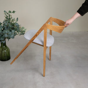 Chaise en bois massif de chêne naturel Oscar, revêtement - Lot de 2 ou de 4 chaises - VESKOR