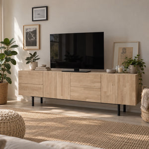 Meuble TV en bois massif de chêne Wardi - NordicStory