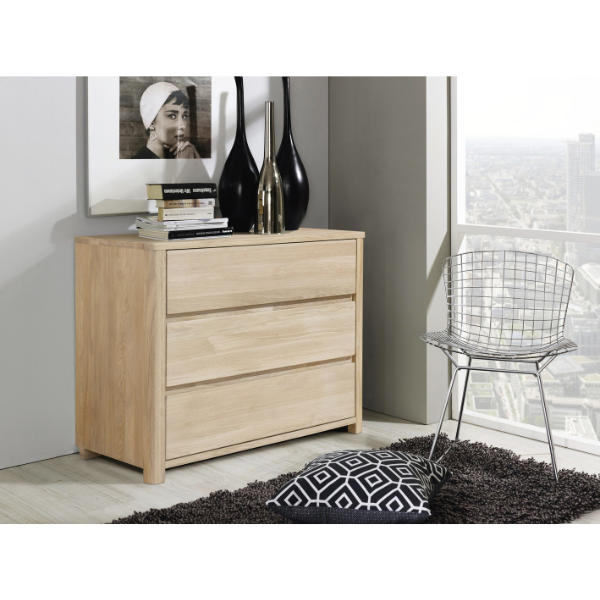 Commode en bois massif de chêne Elsa - 102 x 44 x 79 cm - NordicStory