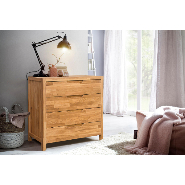 Commode en bois massif de chêne Niels – 88 x 45 x 84 cm - NordicStory