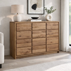 Buffet commode en bois massif de chêne rustique