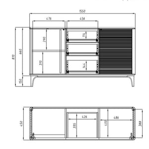 NordicStory Aparador Comoda de madera maciza roble Oxford 3.2.3