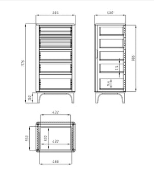 Comoda de madera maciza roble