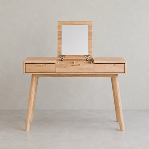 Coiffeuse en bois massif de chêne noyer