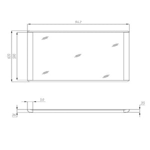 Espejo de madera maciza roble Oxford