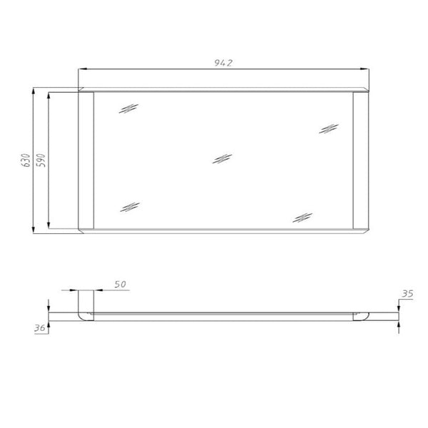 Espejo de madera maciza roble Oxford