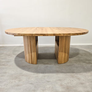 Table à manger ronde extensible en bois massif de chêne Roma - 135-235 x 135 x 75 cm - VESKOR