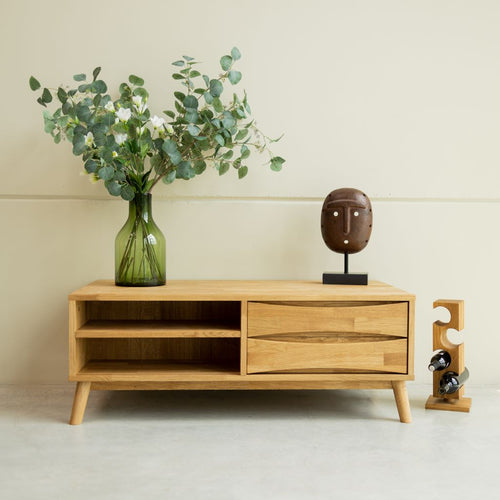 VESKOR Mesa centro Malmo madera maciza roble Mueble nórdico moderno