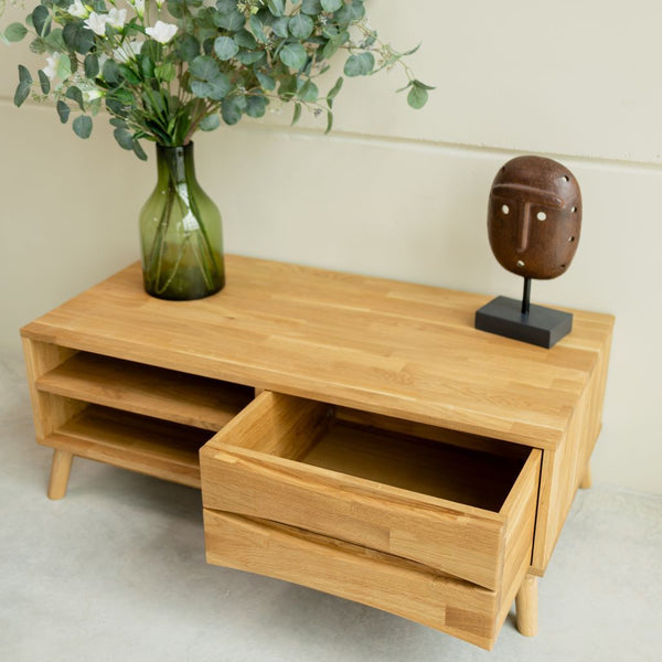 VESKOR Mesa centro Malmo madera maciza roble Mueble nórdico moderno