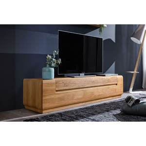 Meuble TV en bois massif de chêne Faina – 180 x 53 x 36 cm - NordicStory